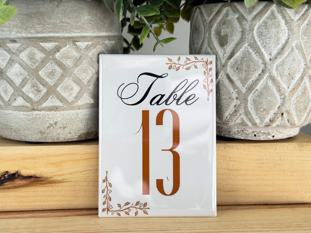 Table Numbers, Table Placement