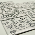 Coloring Magnets, Reusable, Set of 5, ANIMALS