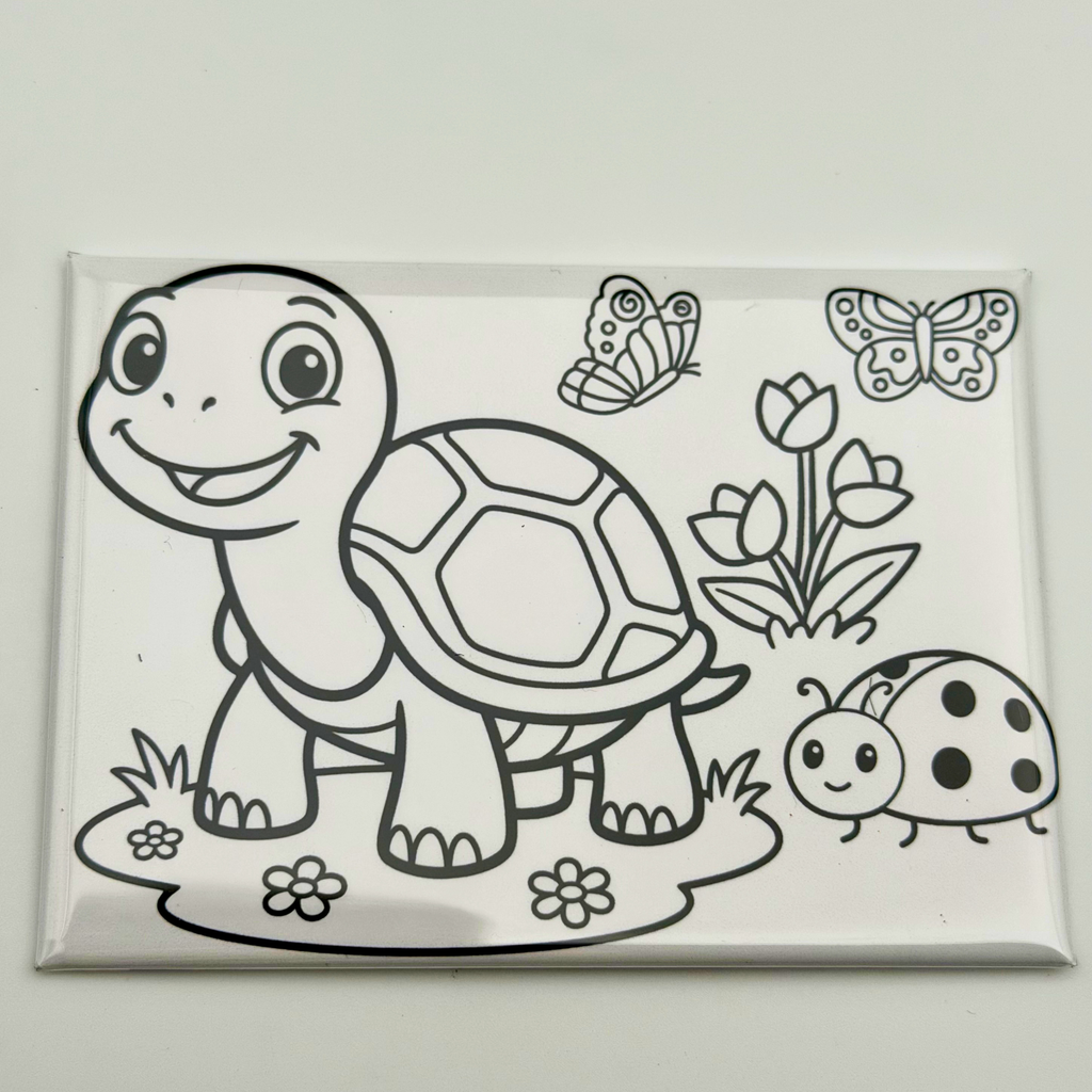 Coloring Magnets, Reusable, Set of 5, ANIMALS