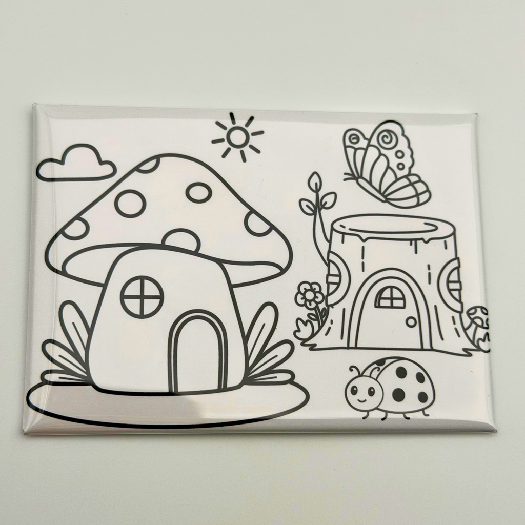Coloring Magnets, Reusable, Set of 5, ANIMALS