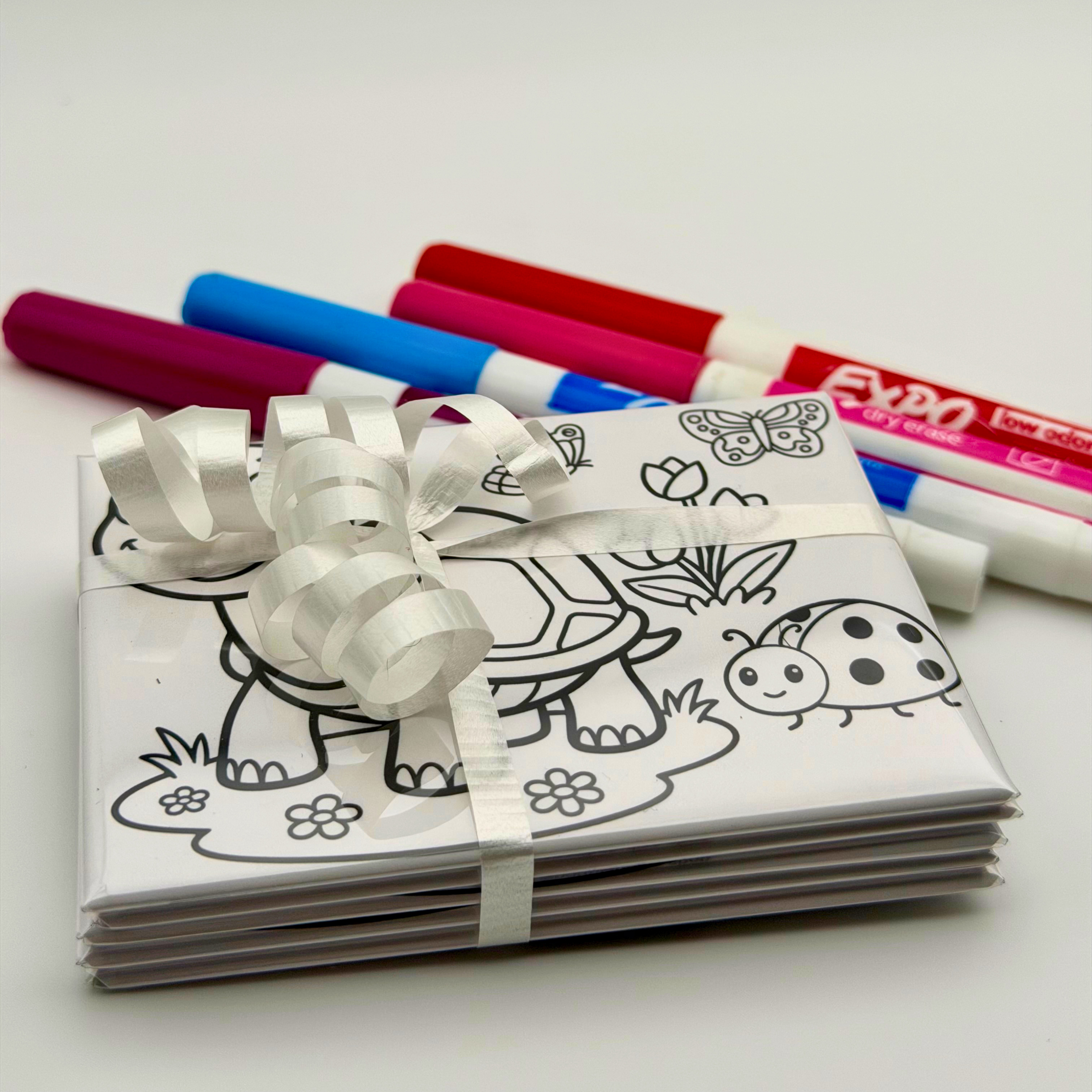 Coloring Magnets, Reusable, Set of 5, ANIMALS