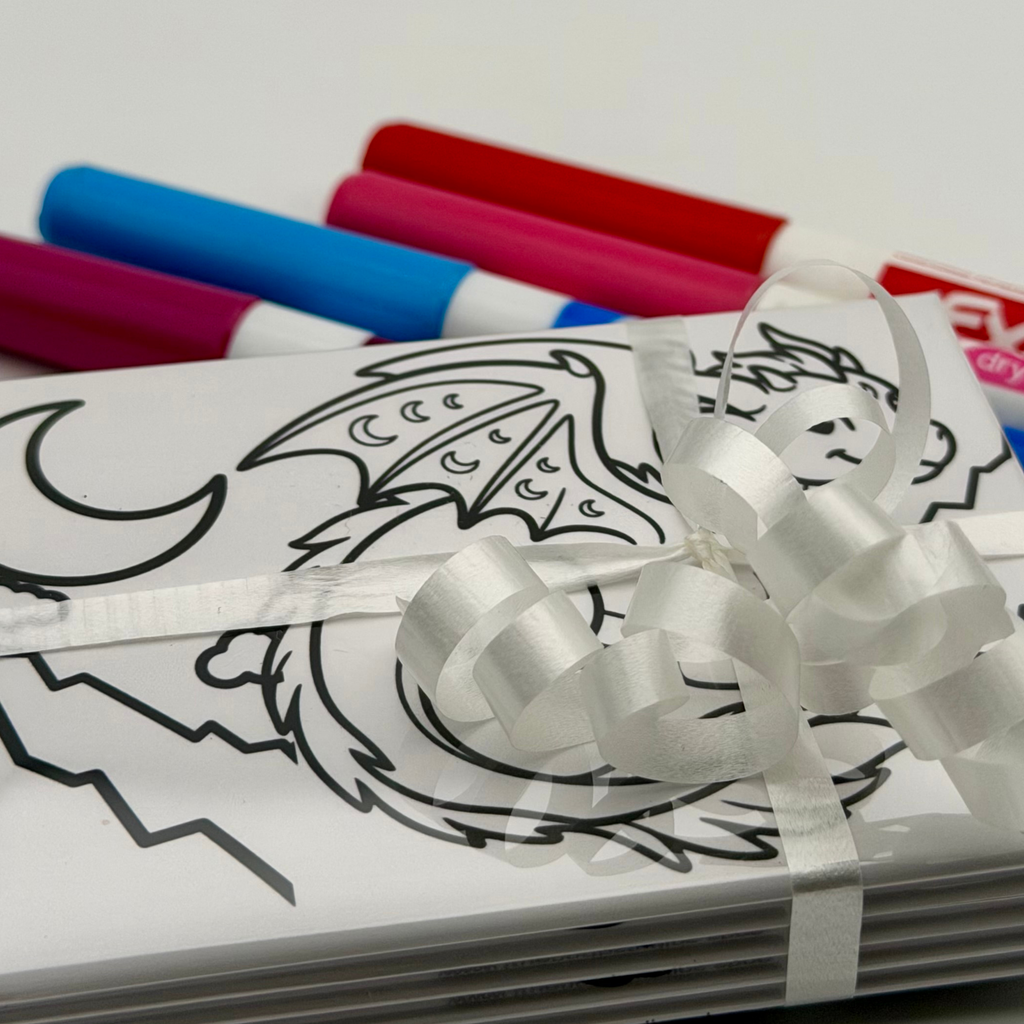 Coloring Magnets, Reusable, Set of 5, DRAGONS